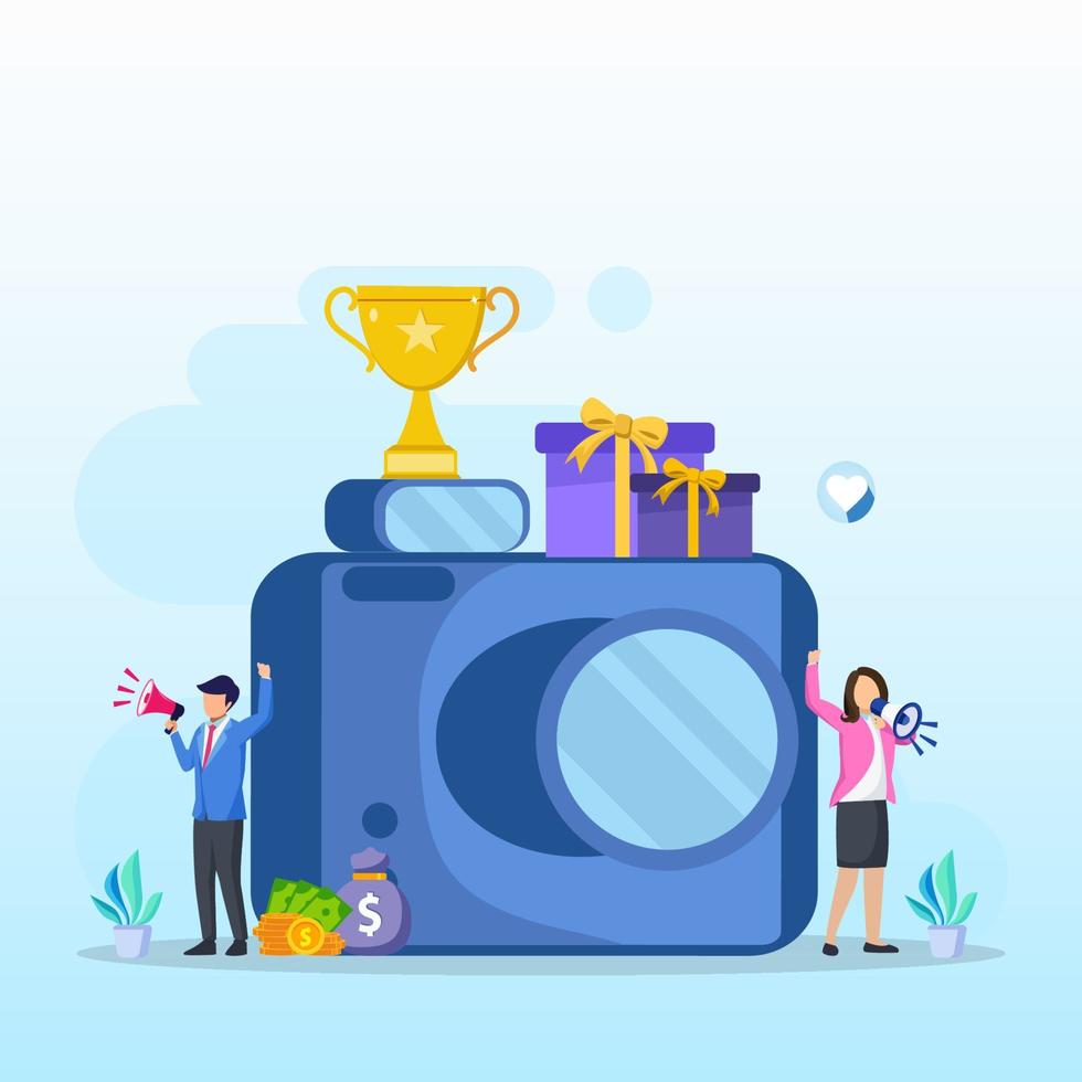 Photography competition illustration flat vector template