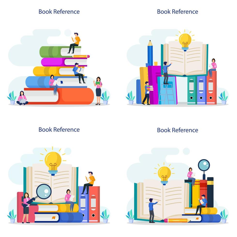 book reference vector concept, library, literature, education, idea, brainstorming.