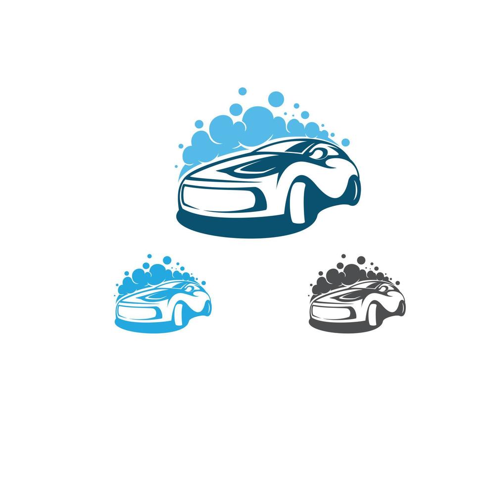 vector de logotipo de coche de lavado