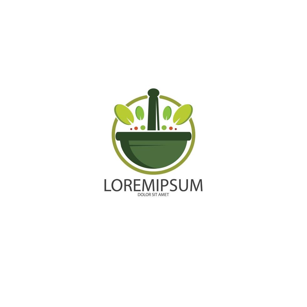 Green herbal logo vector