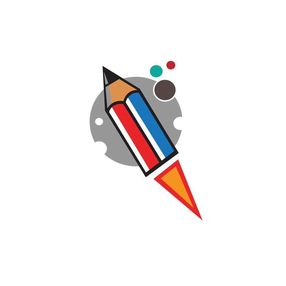 logotipo de lápiz cohete vector