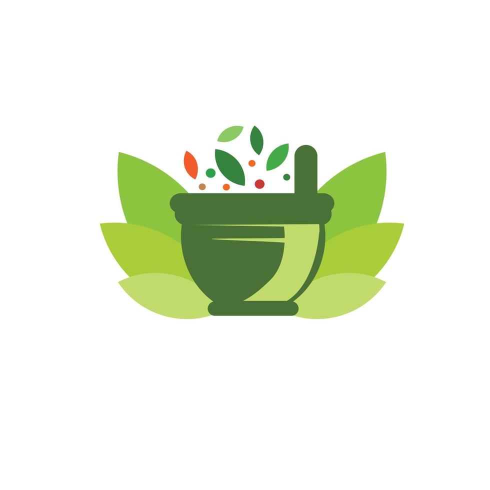 Green herbal logo vector