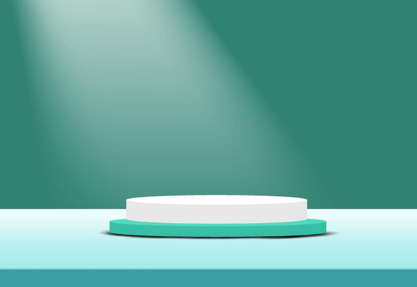 Premium podium circle shapes on green background vector