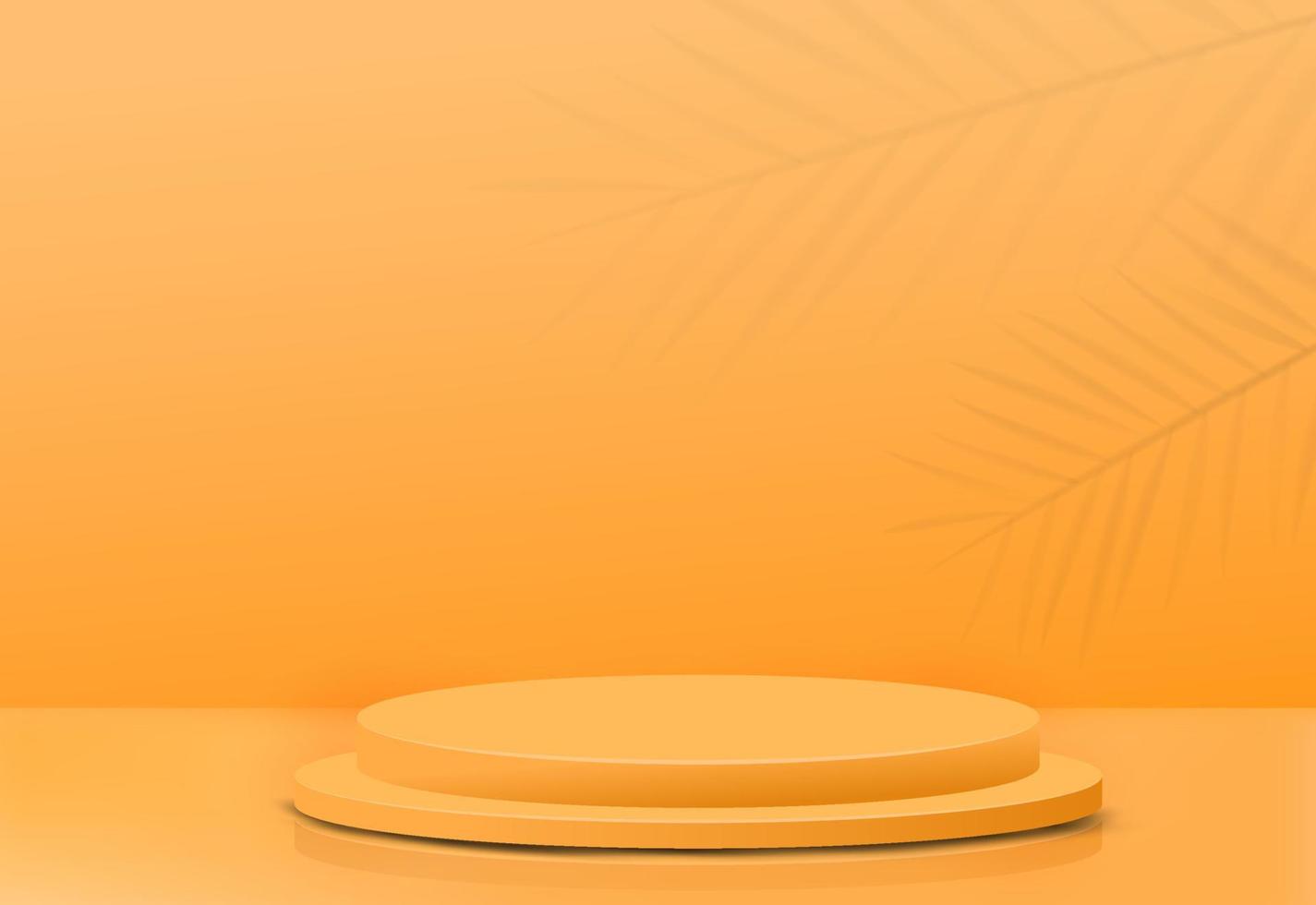 Premium podium circle shapes on orange background vector