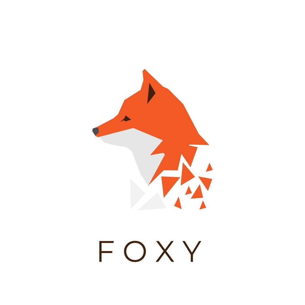 logotipo de ilustración geométrica foxy tech vector