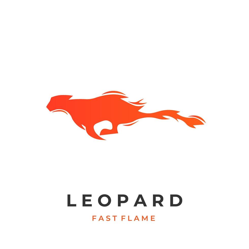 Fire leopard illustration logo vector