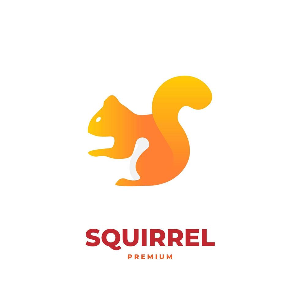 Orange gradient squirrel illustration logo vector