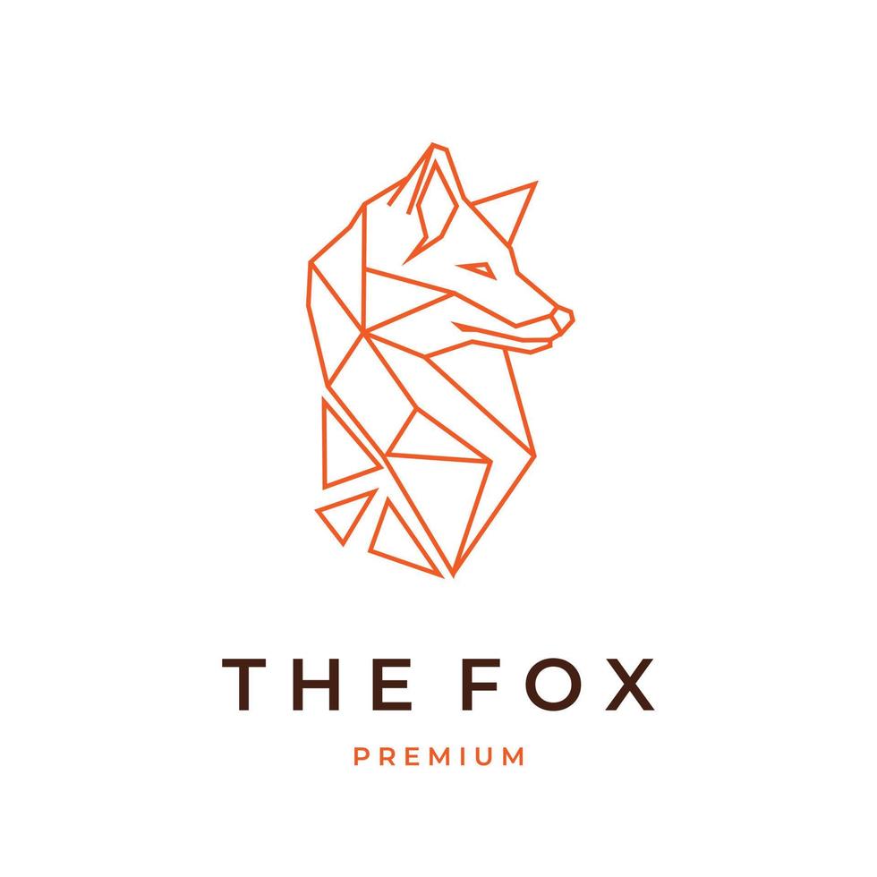 Fox geometric line illustration logo vector