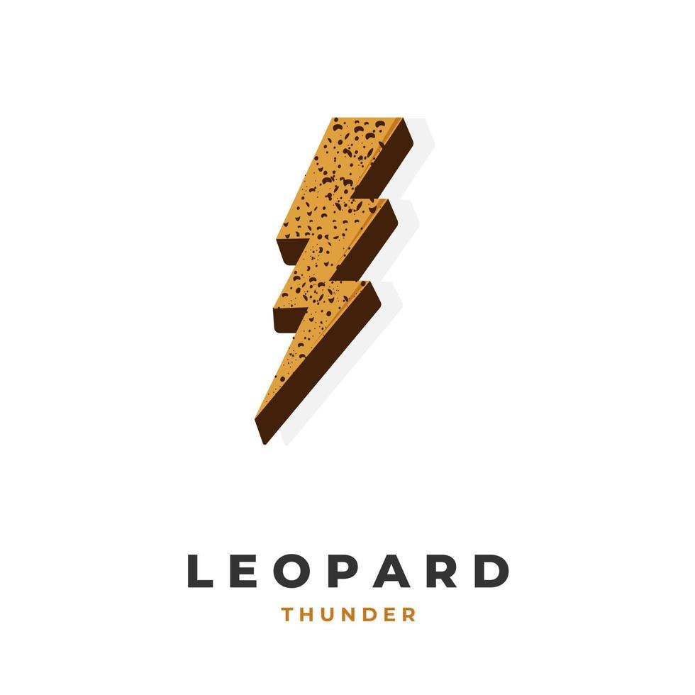 leopard pattern lightning illustration logo vector