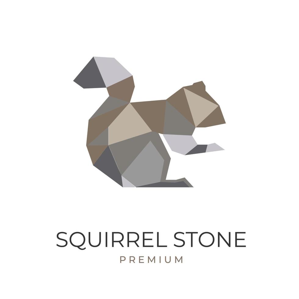 Rock squirrel abstract illustration logo vector