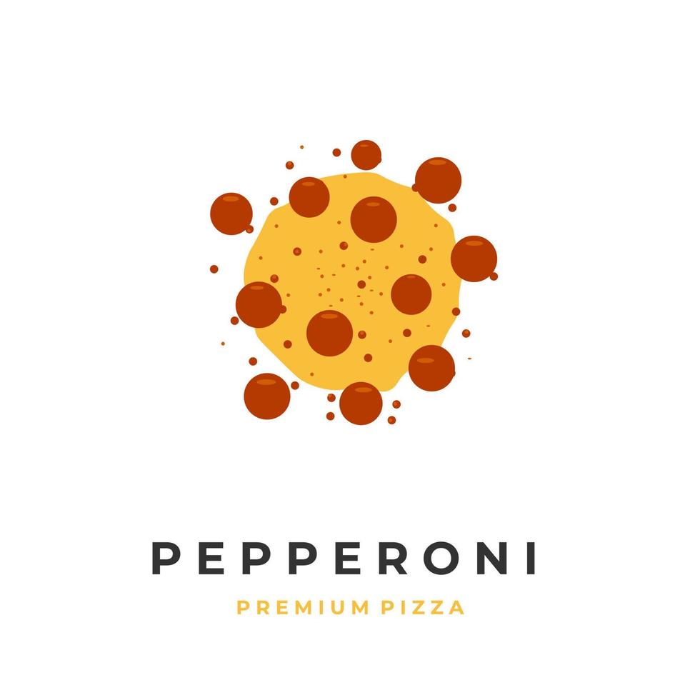 Pepperoni pizza topping pattern logo illustration vector