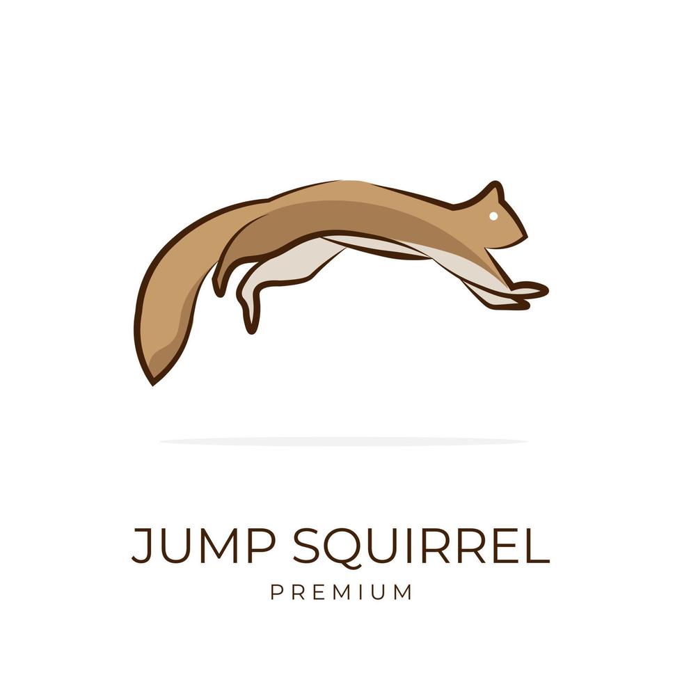 Vector illustration of a jumping brown squirrel