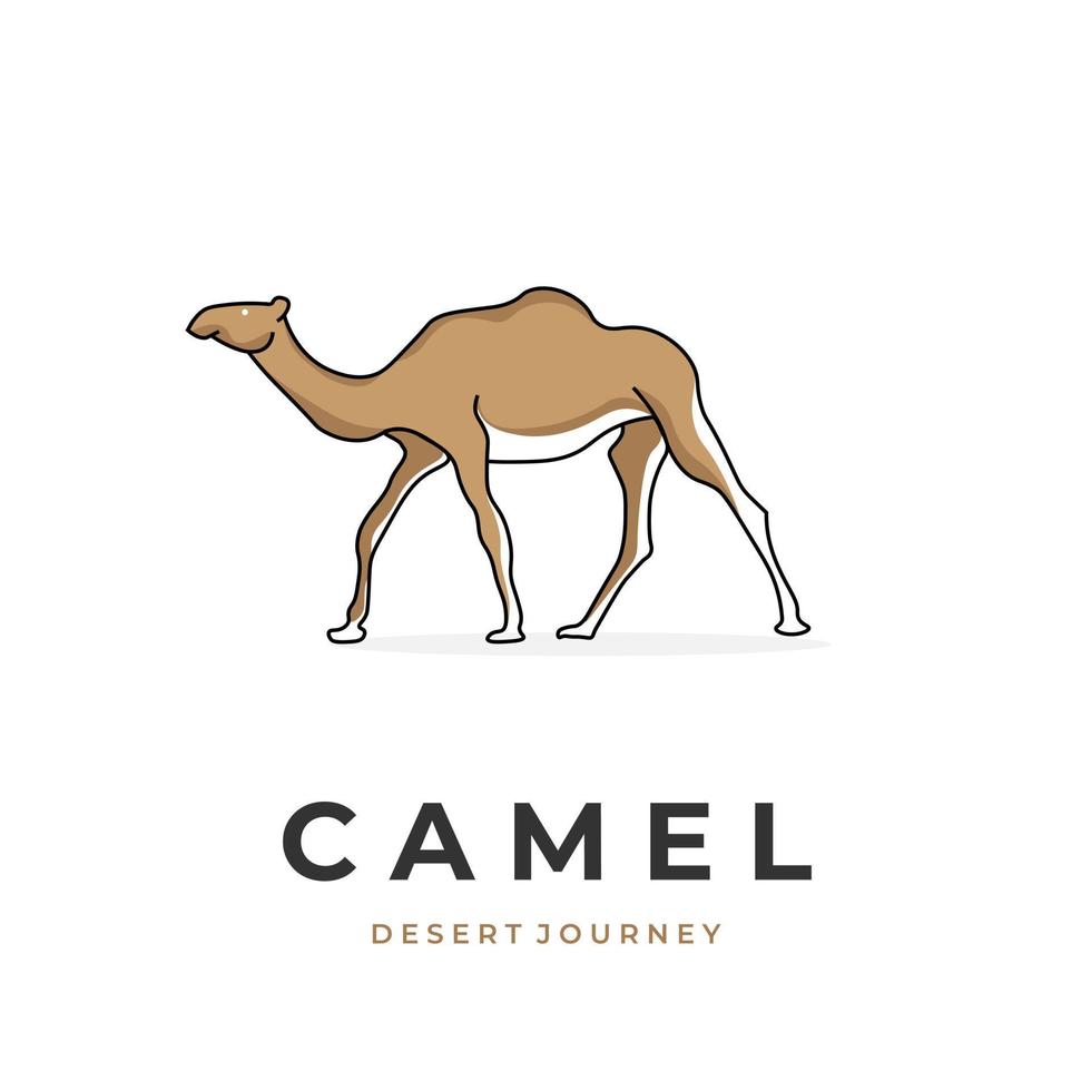 Vector illustration of a walking camel