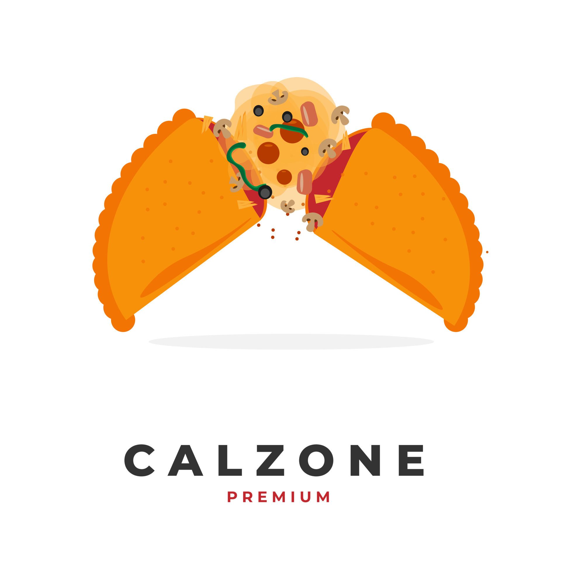 Vector illustration of pizza calzone with melted filling 7815175 Vector