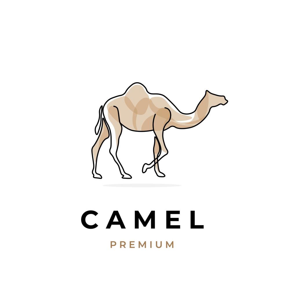 Vector illustration of a camel with overlapping colors