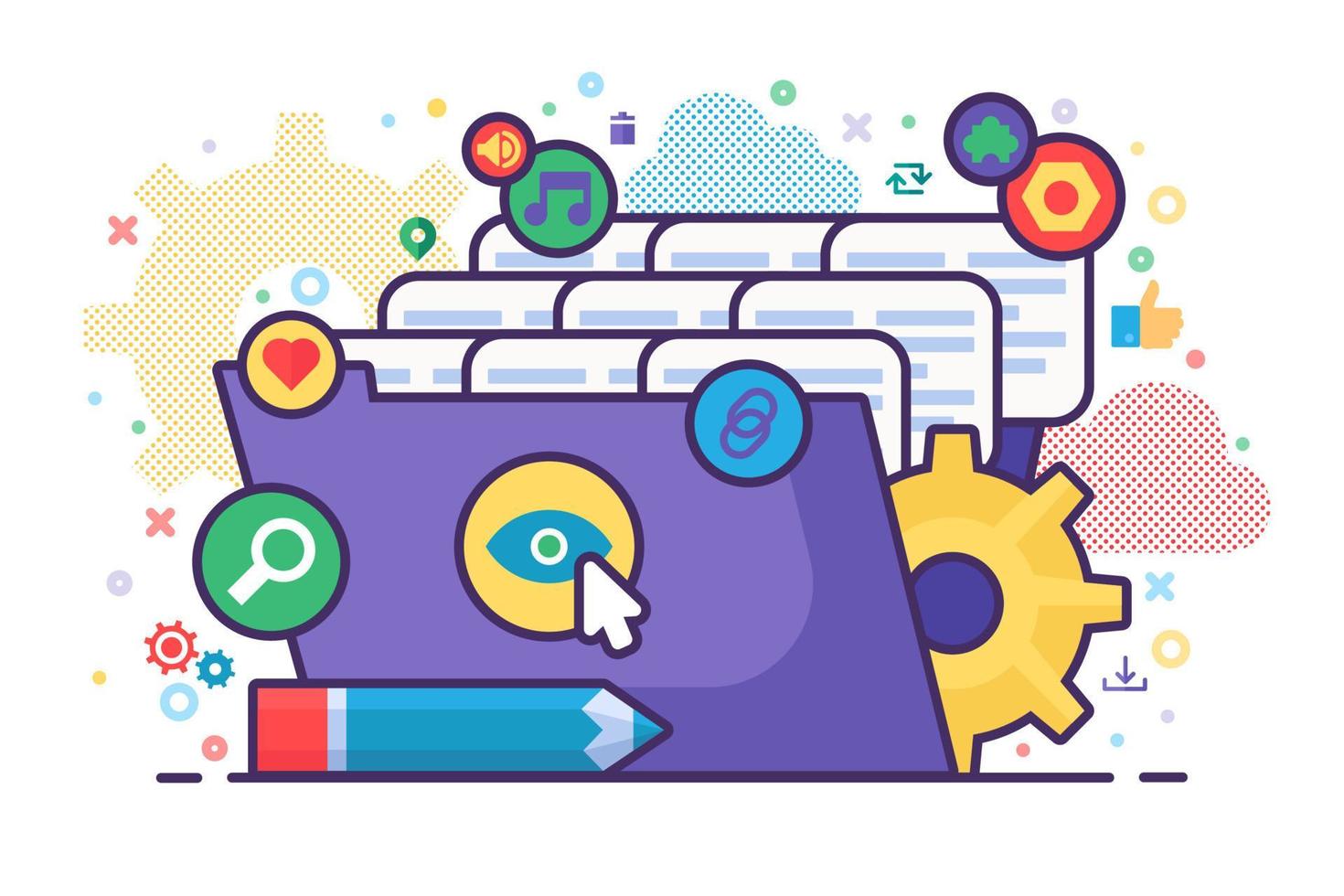 File Explorer Concept Illustration vector