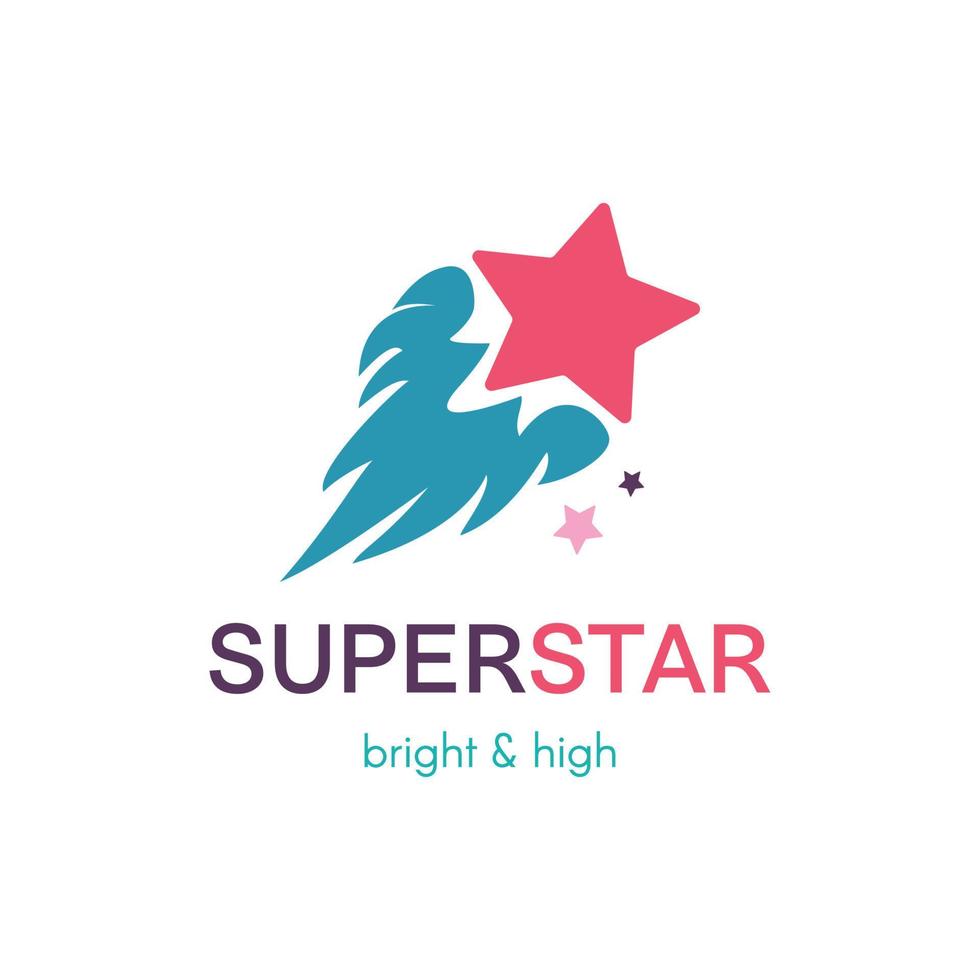 Flying star simple vector logo concept