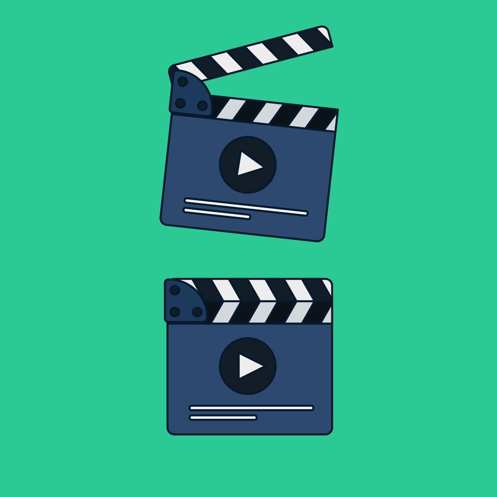 Flat movie clapperboard vector