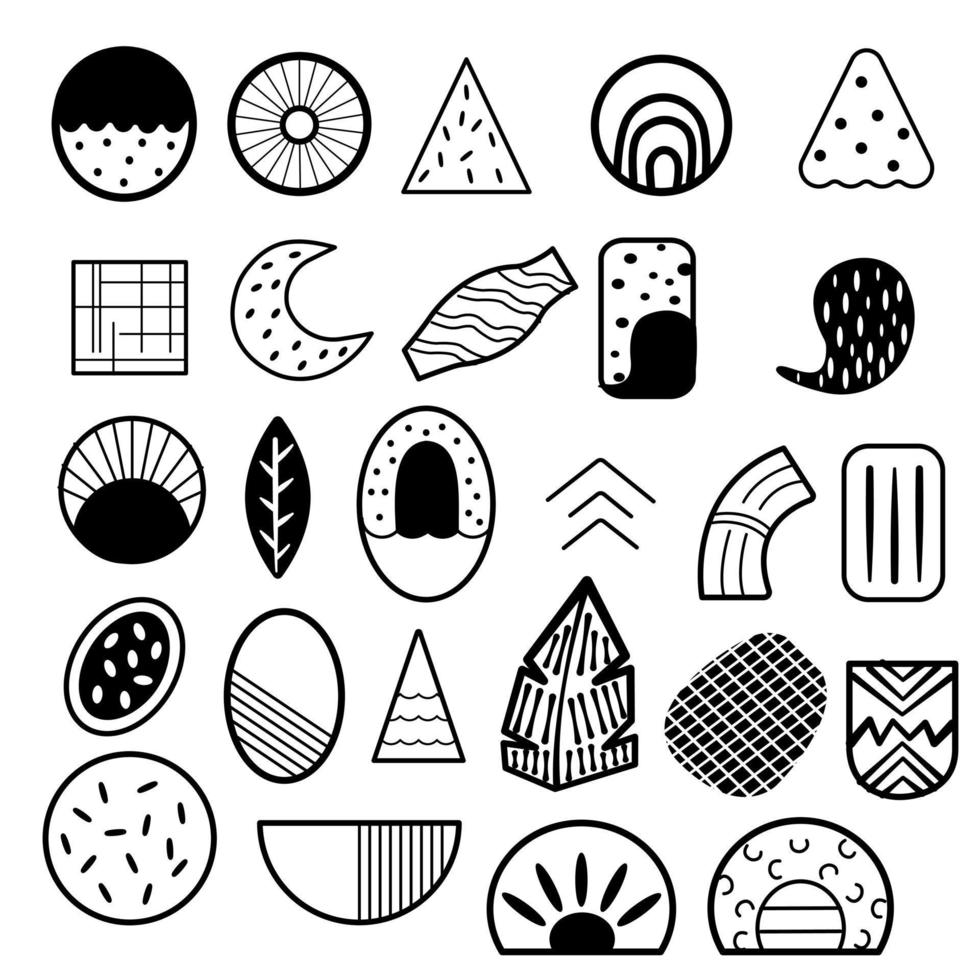 On a white background, a shape doodle art vector is separated.