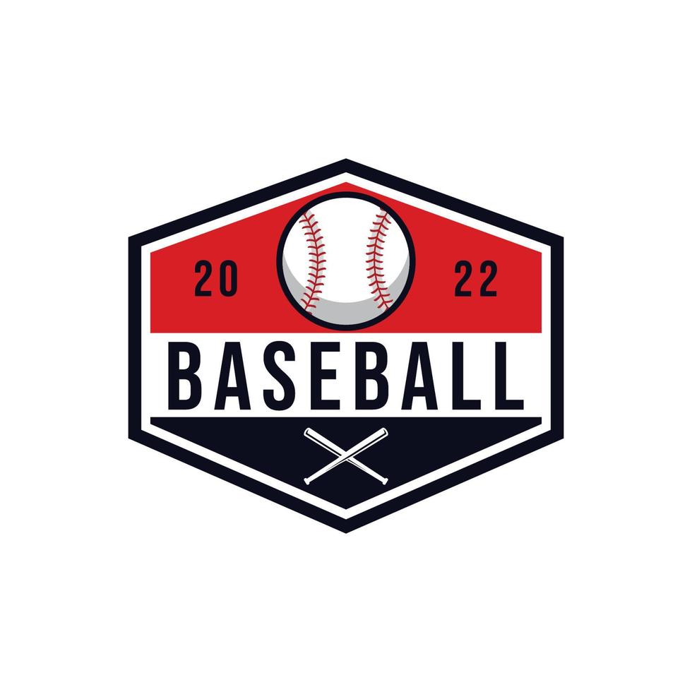 plantilla de logotipo de béisbol con estilo de emblema. adecuado para emblemas de clubes deportivos, competiciones, campeonatos, torneos, diseños de camisetas, etc. vector