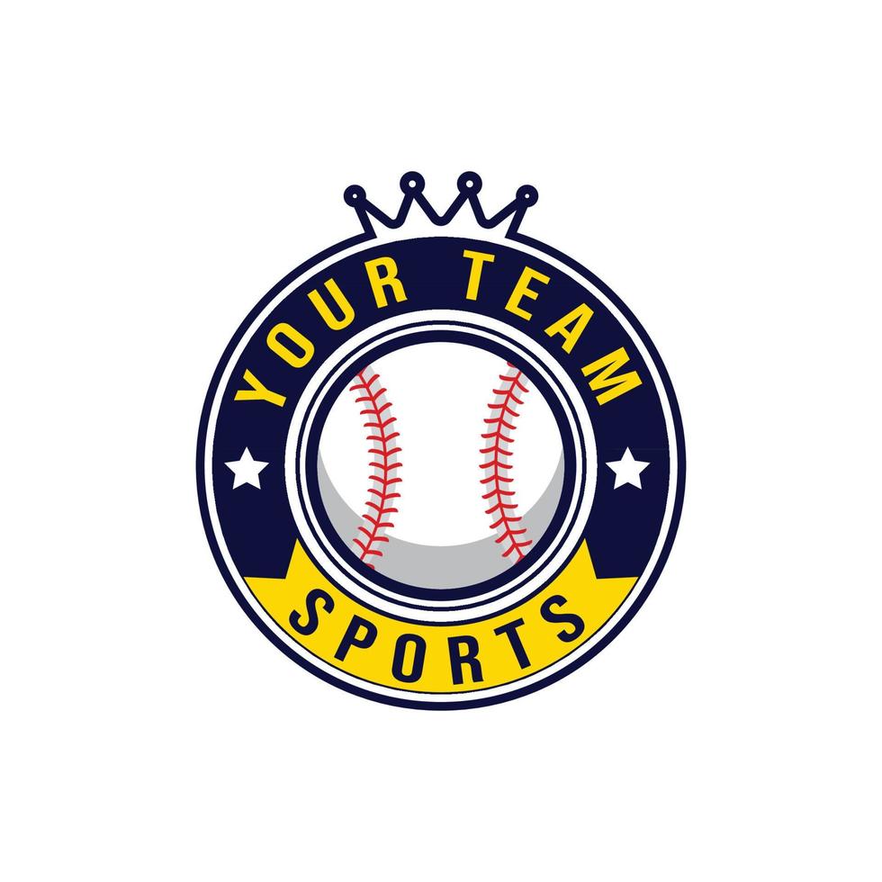 baseball logo template with emblem style. suitable for sports club emblems, competitions, championships, tournaments, t-shirt designs etc. vector