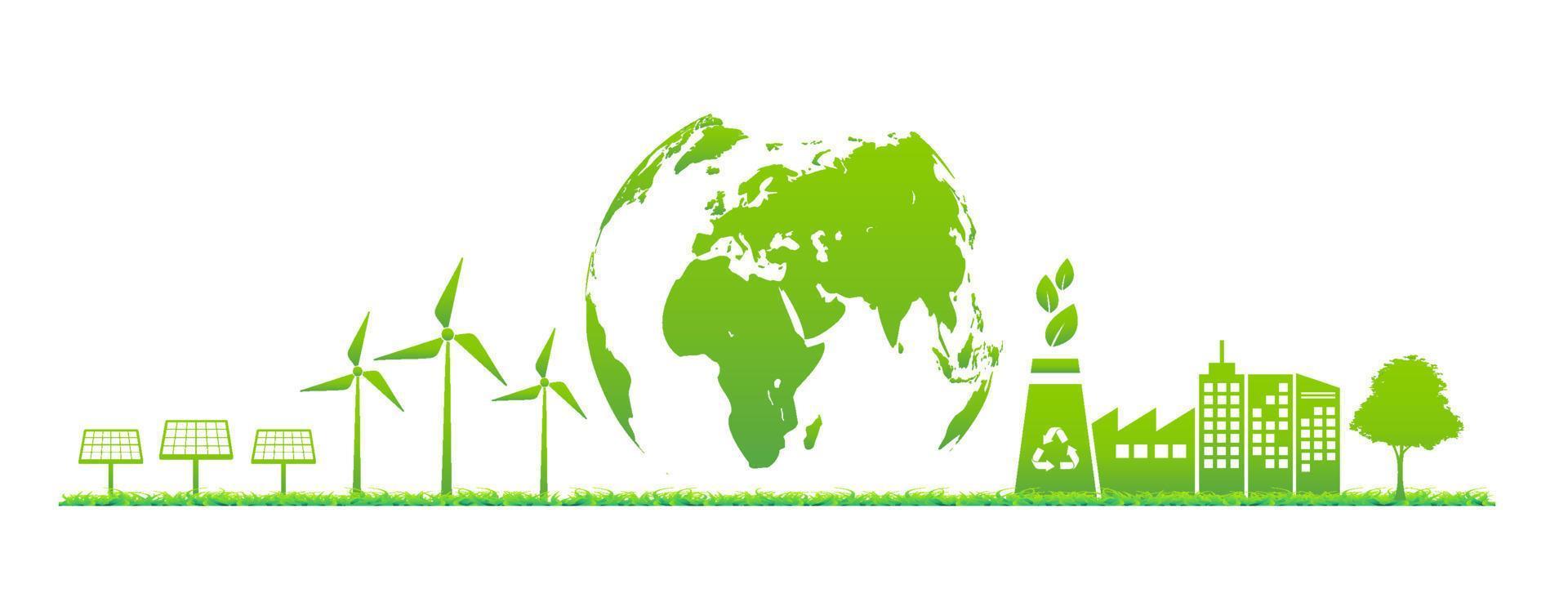 banner ecológico, concepto de desarrollo sostenible y día mundial del medio ambiente vector