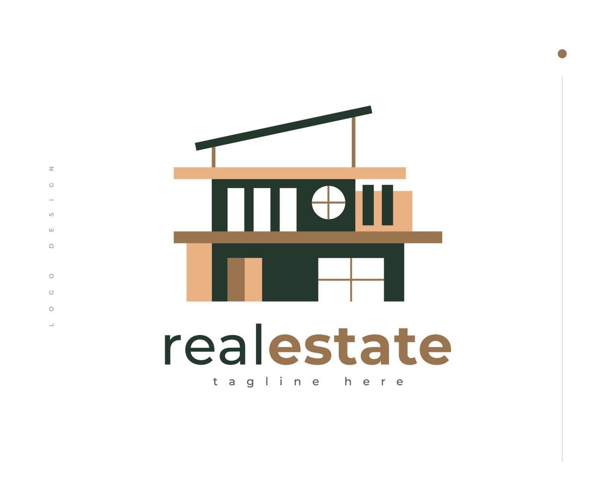 Elegant House Logo Design in Modern and Minimalist Concept for Real Estate or Architecture Industry Brand Identity vector