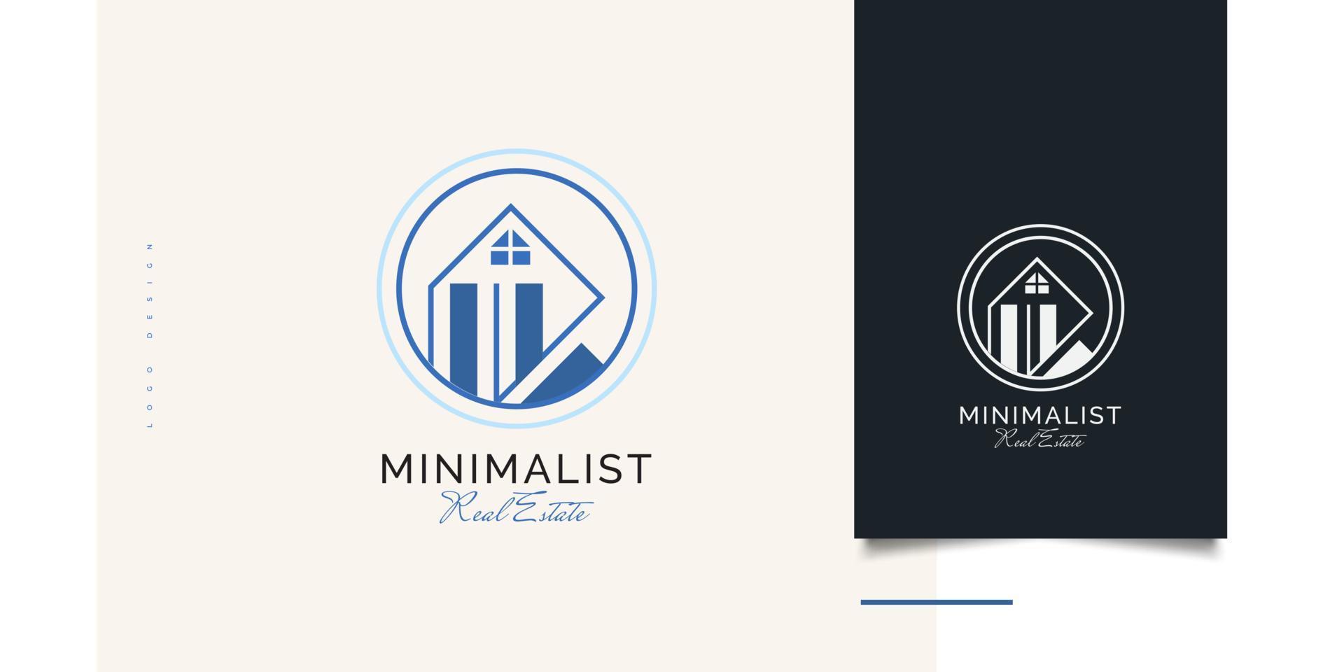 Minimalist House Logo Design with Line Style. Simple and Minimal Real Estate Business Logo vector