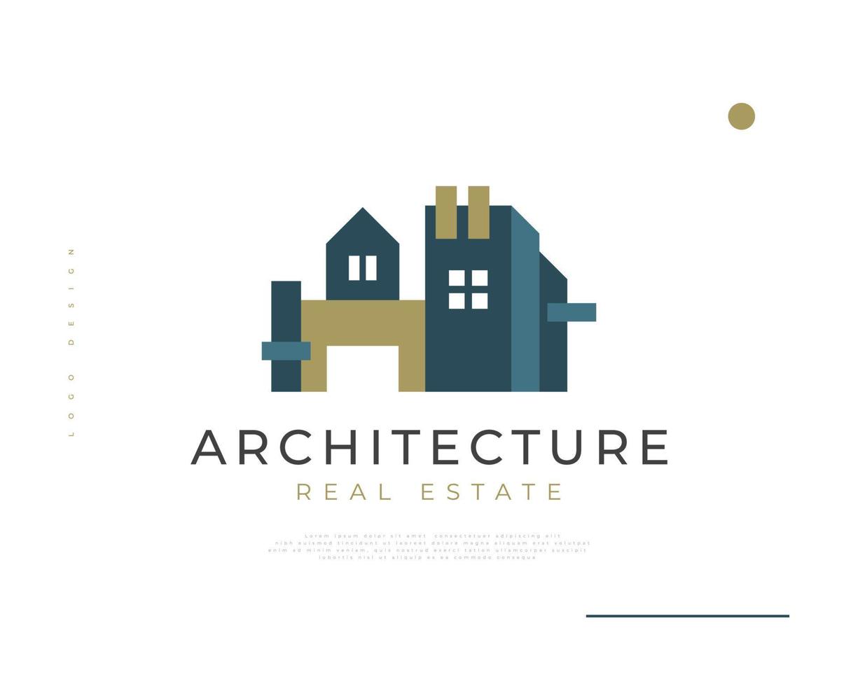 Modern and Minimalist House Logo Design for Real Estate Logo Industry. Elegant House Logo for Architecture or Construction Business Brand Identity vector