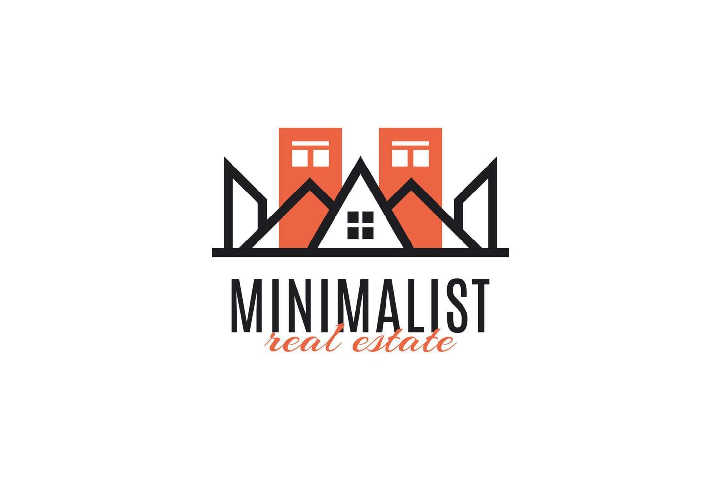 Minimalist Real Estate Logo Design. Minimal House Illustration for Business Brand Identity. Building or Construction Logo Design vector