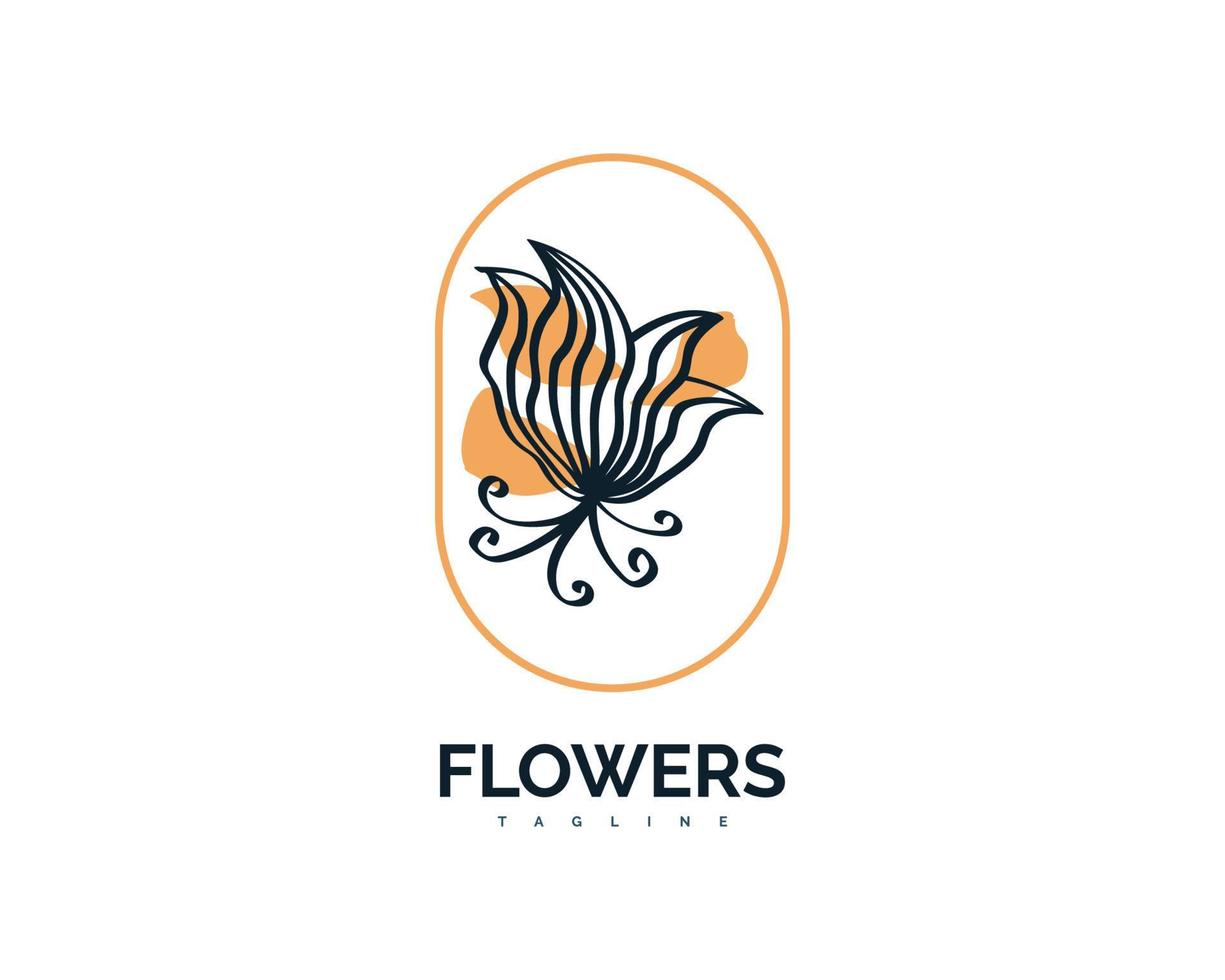 logotipo floral elegante y minimalista, adecuado para spa de belleza, salón, cosmética, floristería, joyería o marca de la industria de la moda vector