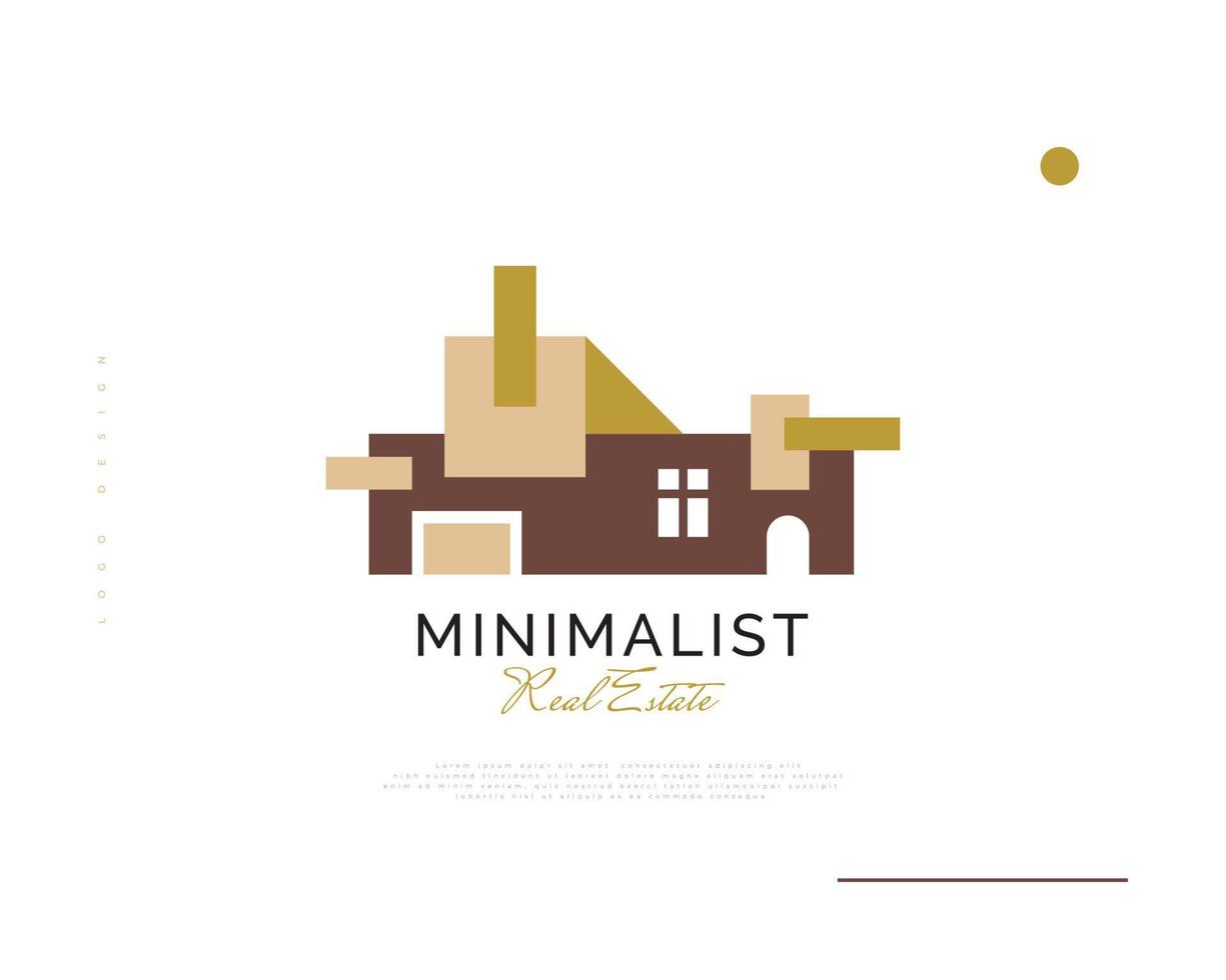 Modern and Minimalist House Logo Design for Real Estate Logo Industry. Elegant House Logo for Architecture or Construction Business Brand Identity vector