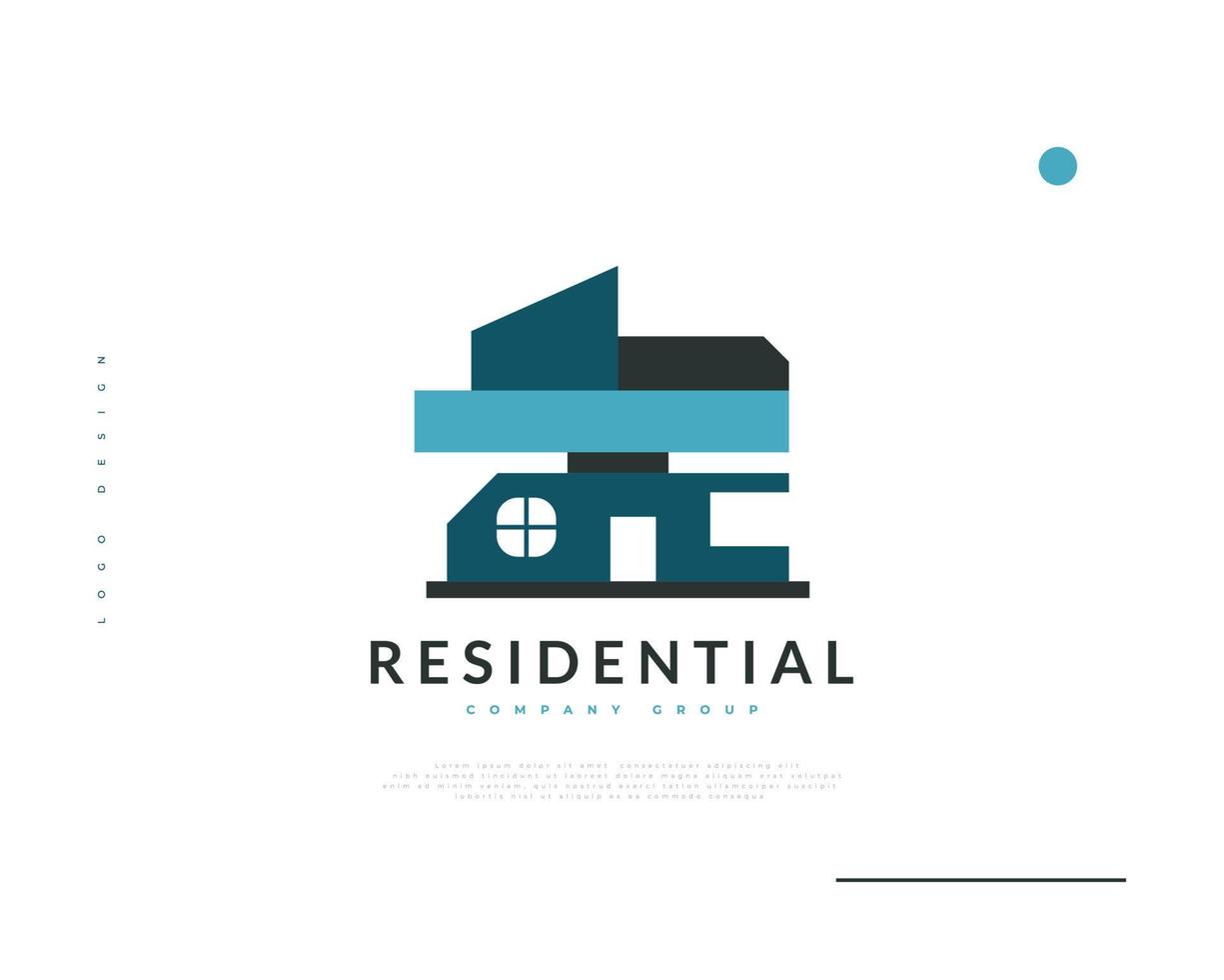 diseño de logotipo de casa moderno y minimalista para la industria de logotipos inmobiliarios. logotipo de la casa elegante para la identidad de la marca comercial de arquitectura o construcción vector