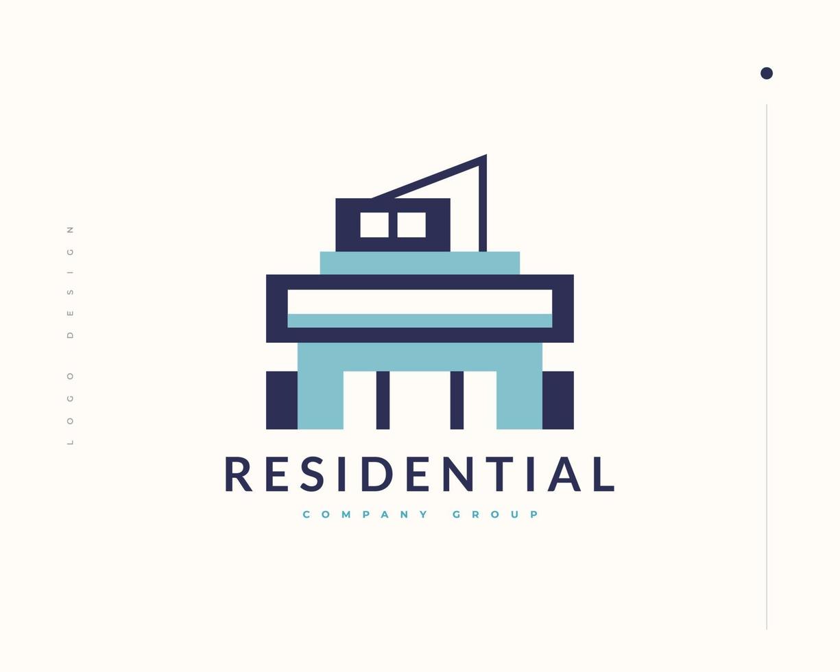 diseño de logotipo inmobiliario moderno y minimalista. logotipo de casa abstracto y futurista para arquitectura o identidad de marca comercial de construcción vector