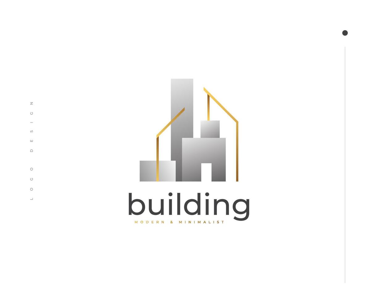Modern and Futuristic House Logo Design. Black and White House Logo Illustration. Abstract Building Logo Design for Real Estate for Architecture Business Brand Identity vector
