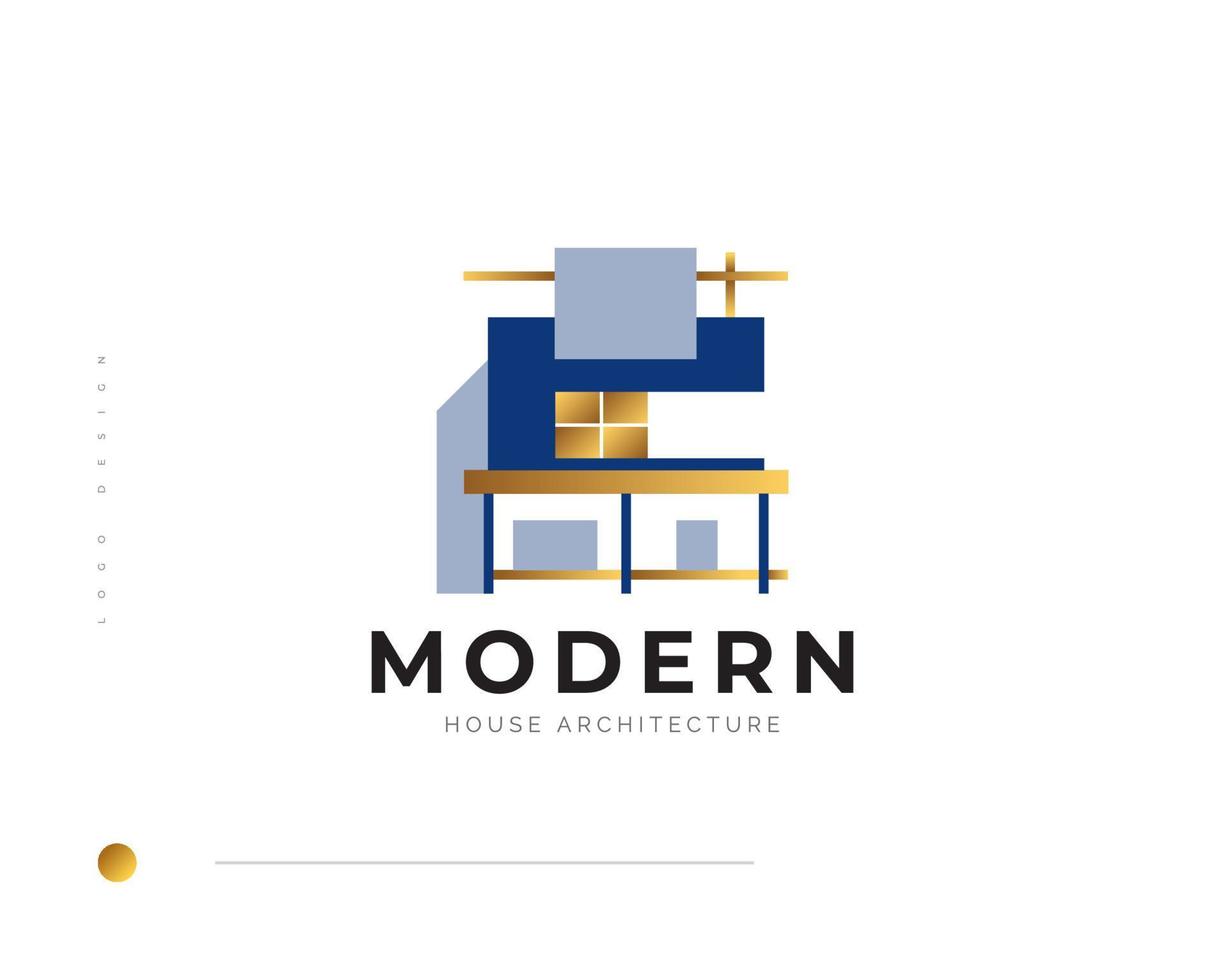 Elegant Modern and Minimalist Real Estate Logo Design. Luxury House Logo Design for Architecture or Construction Business Brand Identity vector