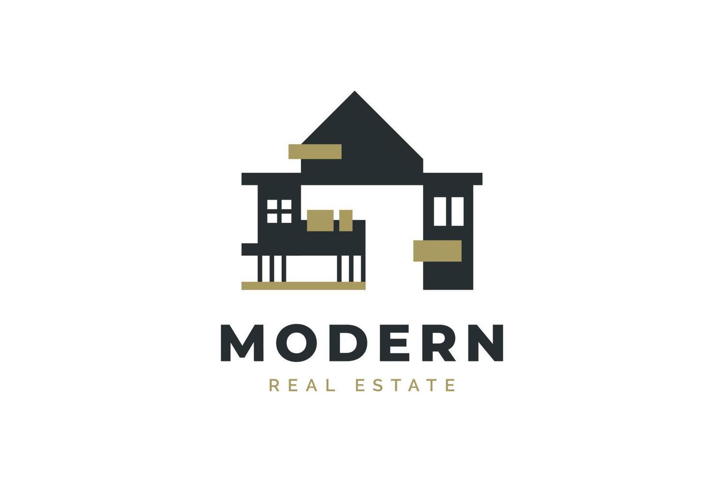 Elegant Modern and Minimalist Real Estate Logo Design. Building or Construction Logo for Real Estate Industry Identity vector