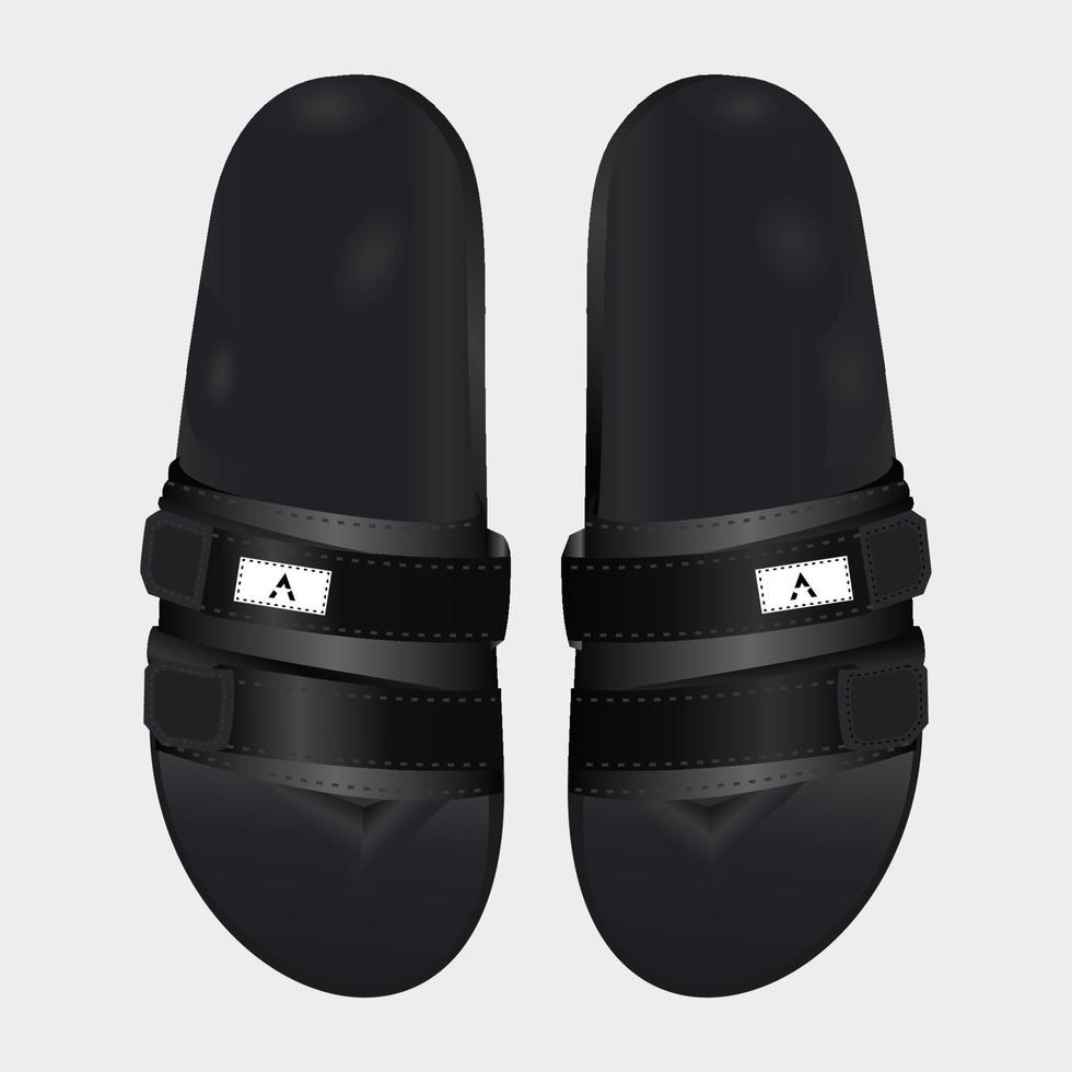 slippers in black. suitable for indoors or for holidays, fashion. vector