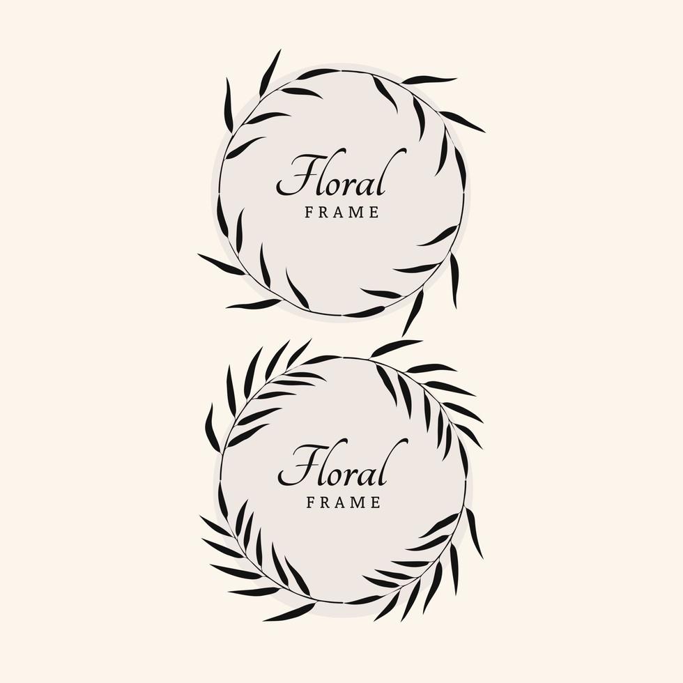 Circle floral frame with leaves and wreathe. -  Vector. vector