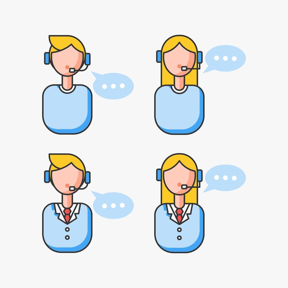 Call Center Service Icons. - Vector. vector