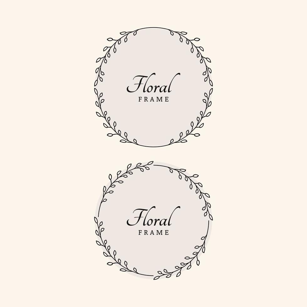 Circle floral frame with leaves and wreathe. -  Vector. vector