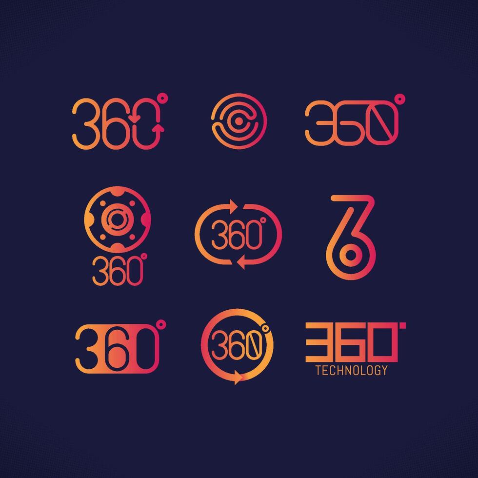 360 Technology Logo Set vector