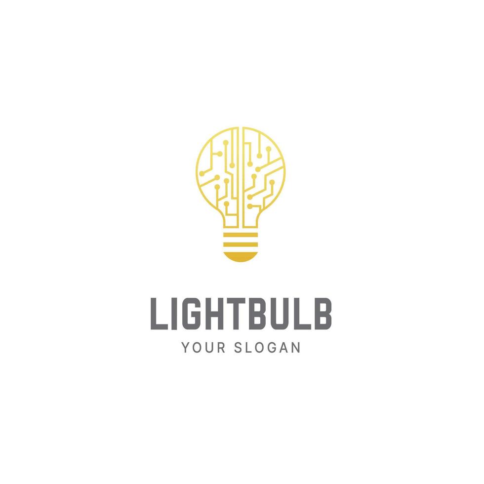 Bulb tech logo design template, smart bulb, lightbulb idea tech, lightbulb technology vector