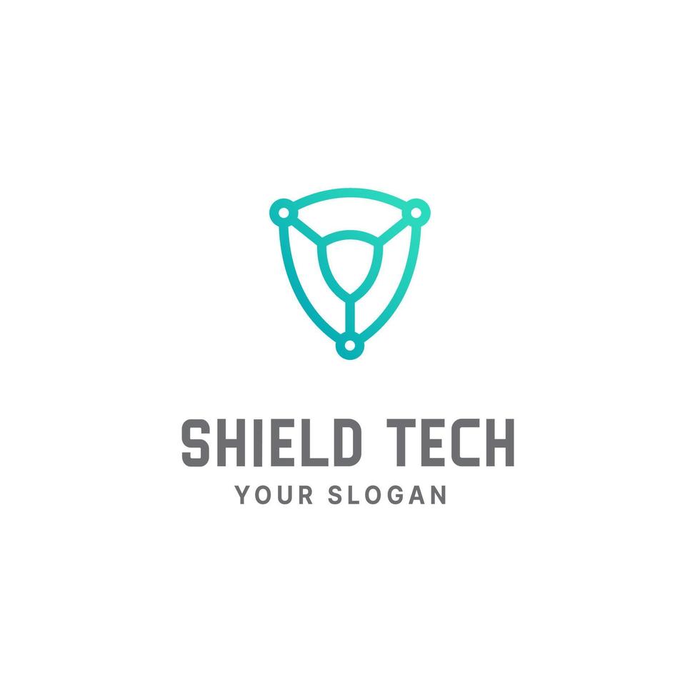 Shield tech logo design template, cyber security, tech logo, shield logo vector