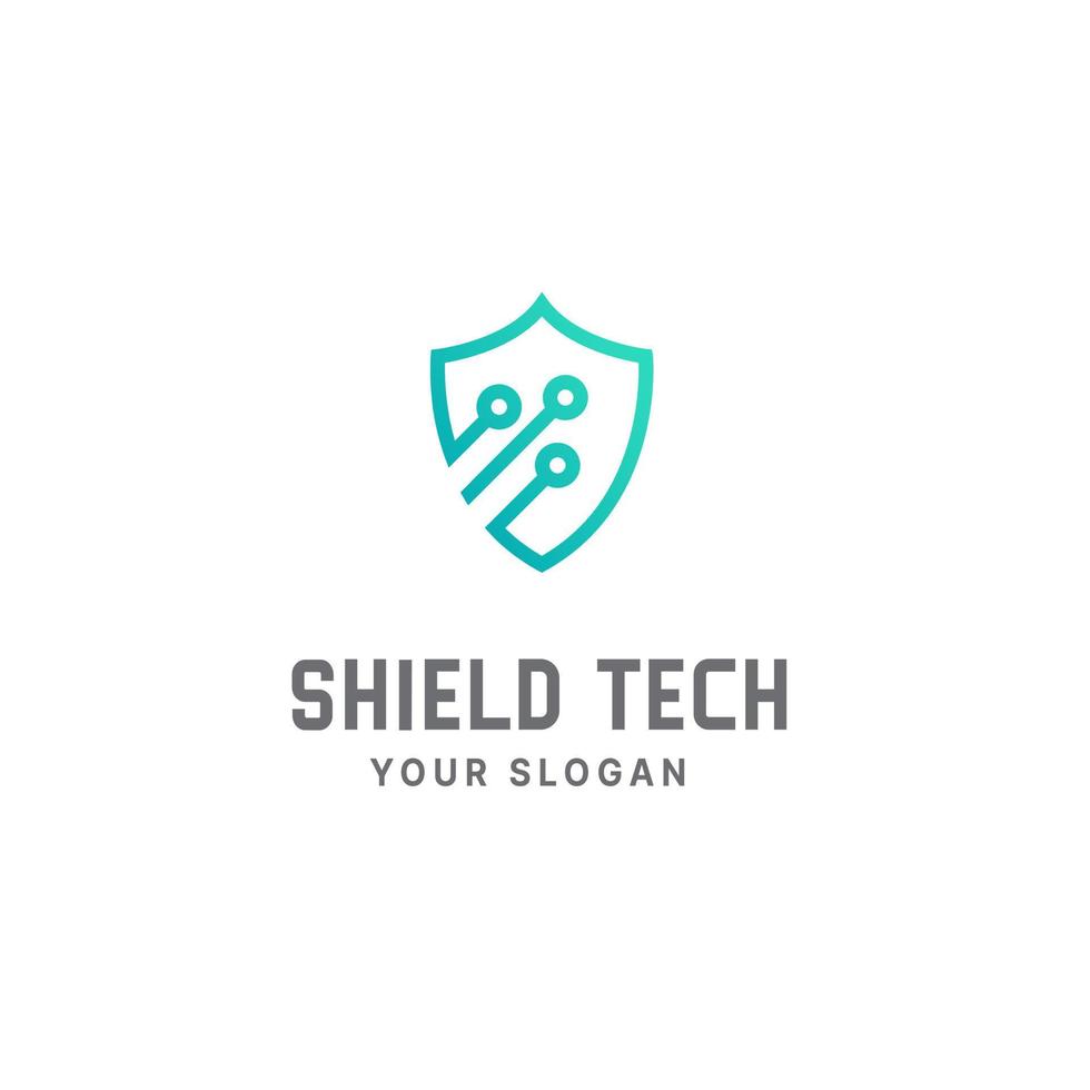 Shield tech logo design template, cyber security, tech logo, shield logo vector