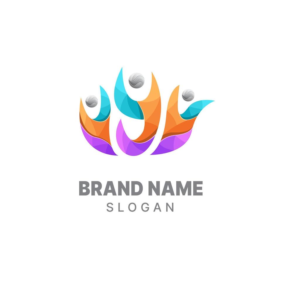 Community logo gradient colorful design template, family logo, people logo, unity logo, vector