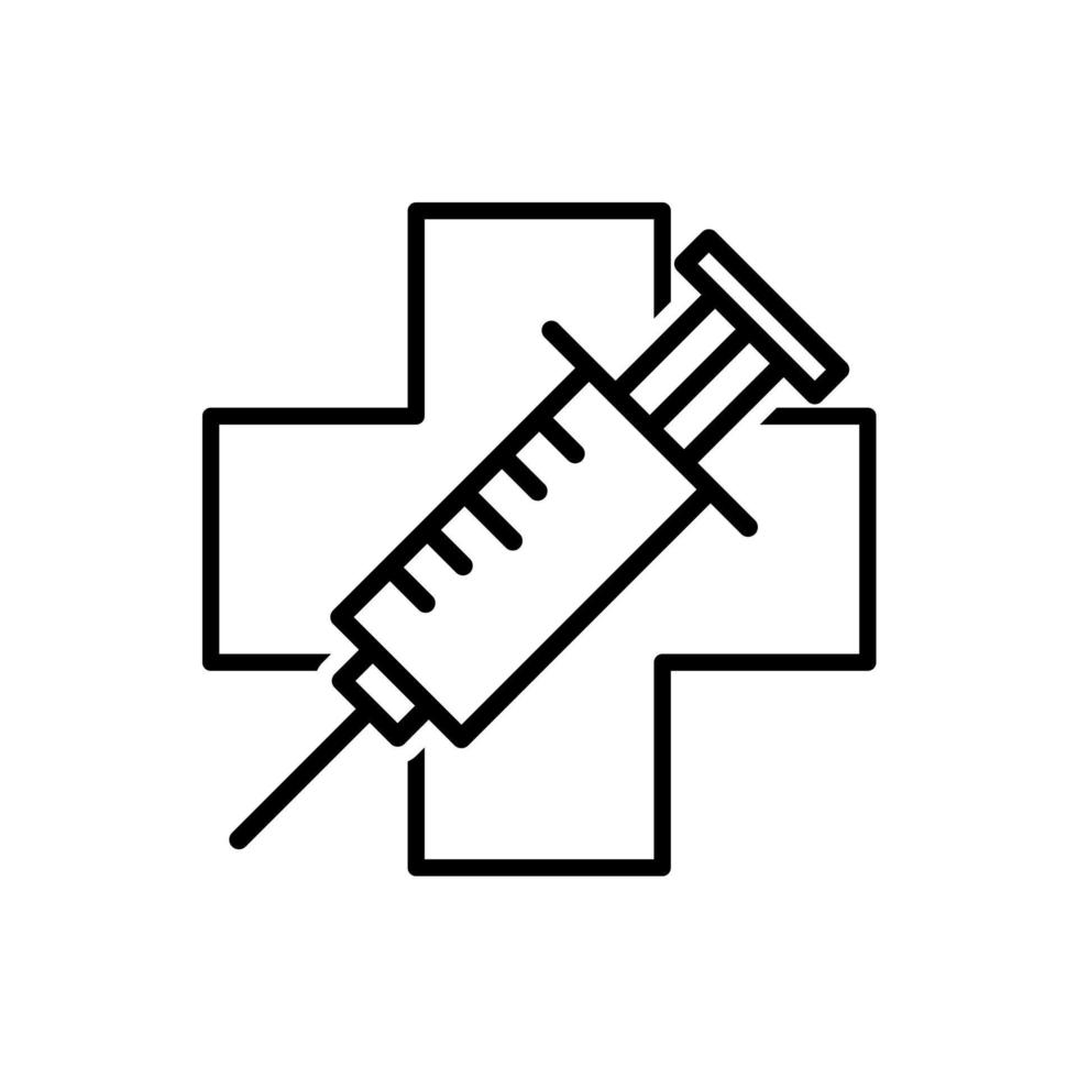syringe with medical icon vector