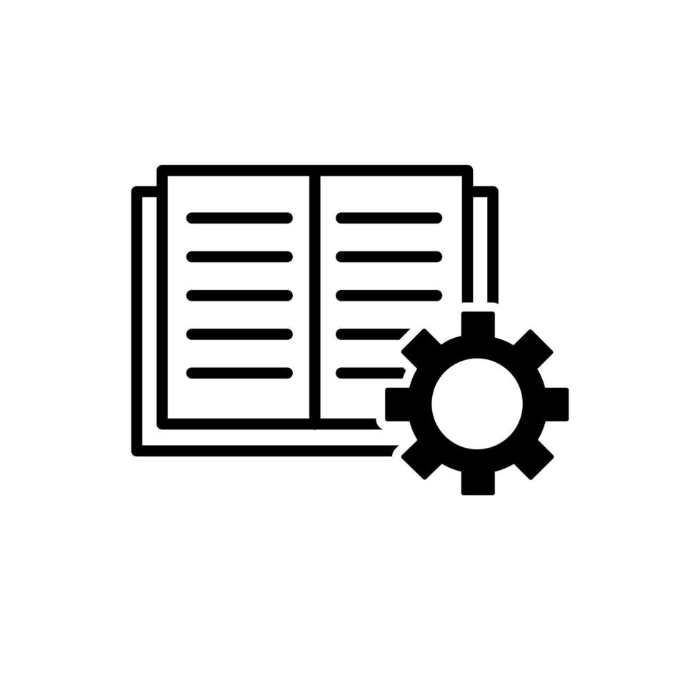 book with cogwheel icon vector