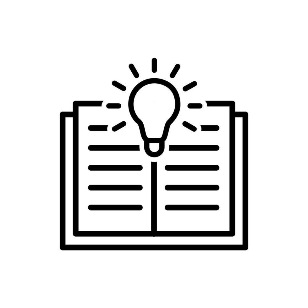Book with lightbulb icon vector