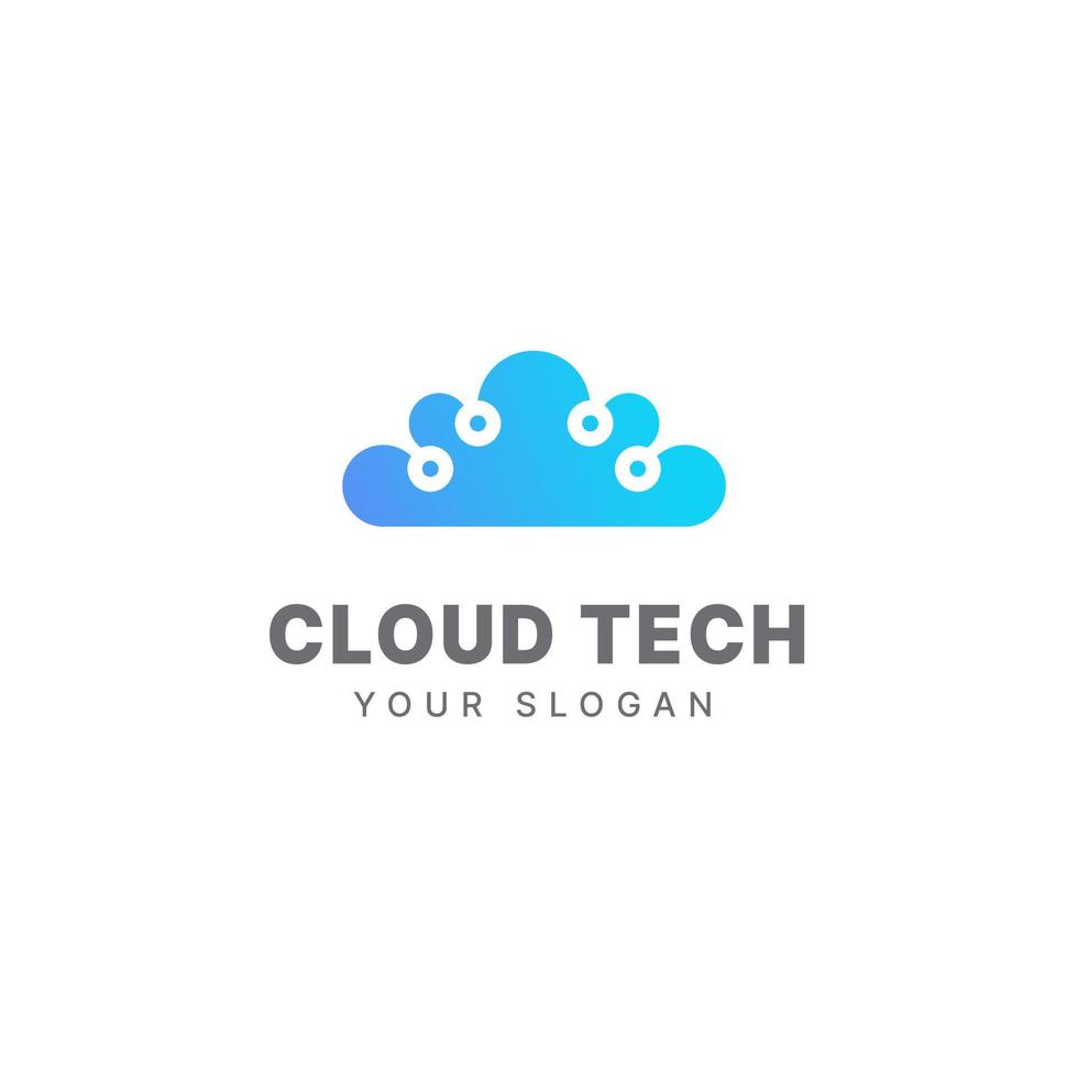 Cloud logo design template cloud technology tech logo cloud data vector